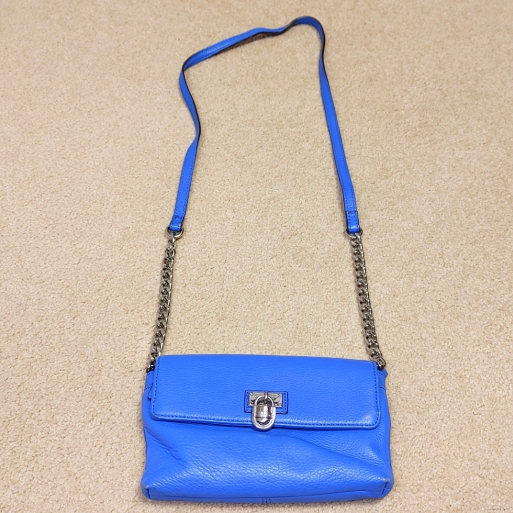 Calvin Klein crossbody bag with silver lock detail and chain - Bright Blue - OS